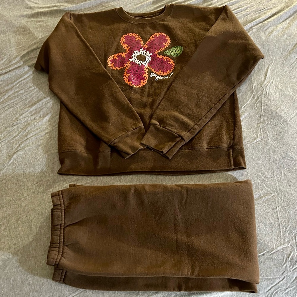 Hanes Girls Sweatshirt & Sweatpants Set L/XL